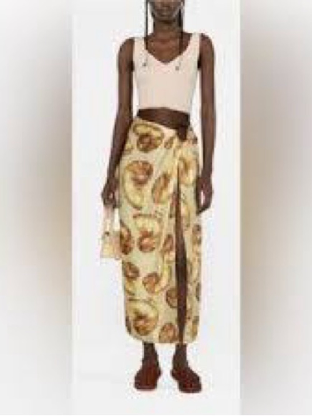 House of Harlow 1960 Yellow Paisley Wrap Maxi Skirt